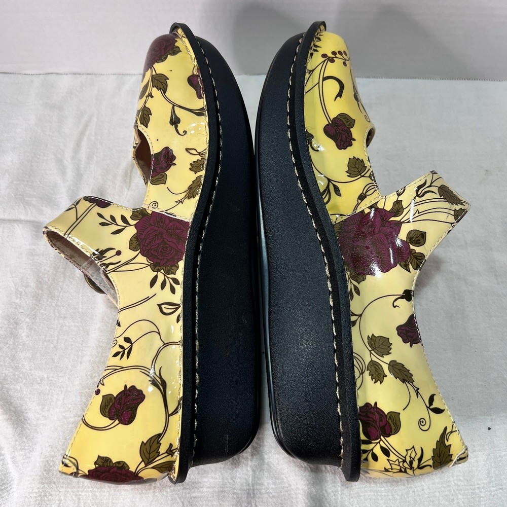Alegria Paloma Yellow Red White Rose PAL-514 Mary Jane Clog Shoe Women's 10.5 - Picture 7 of 9